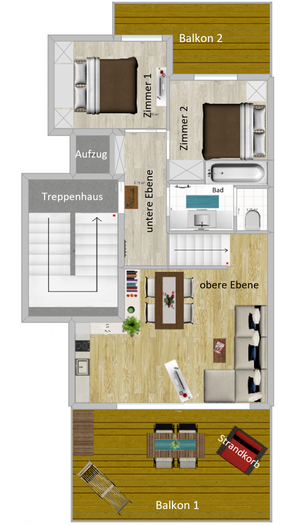 Wohnung grundriss ebenen