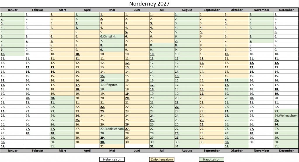 Preise & Buchung jahresüberblick 2027